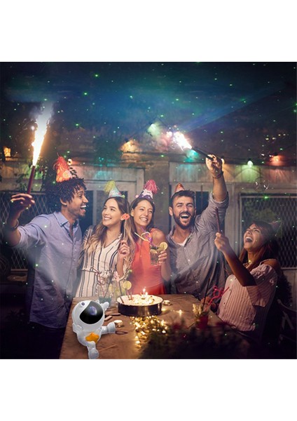 Astronot Yıldızlı Lamba Romantik Atmosfer Projeksiyon Gece Lambası (Yurt Dışından)