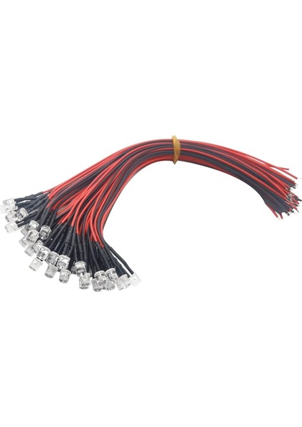 100 Adet Lot 20 cm Önceden Kablolanmış 5 mm LED Işık Lambası Ampul Önceden Kablolanmış Yayan (Yurt Dışından)