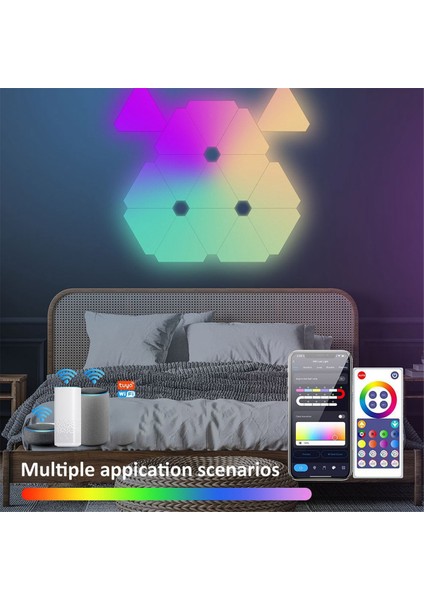 Akıllı Rgb Dıy LED Atmosfer Işıkları Wıfı Üçgen Duvar Lambası Uygulaması (Yurt Dışından)