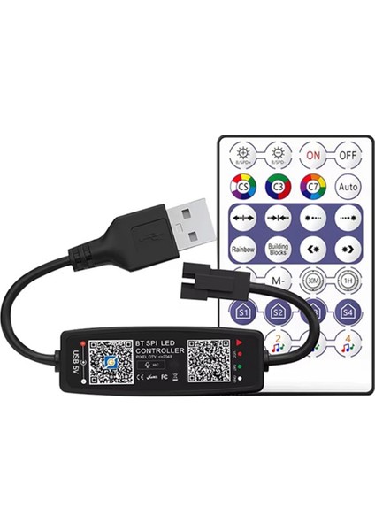 WS2812B Kontrol Cihazı Uzaktan Kumanda Müzik App Kontrolü USB 5V (Yurt Dışından) fırsatları