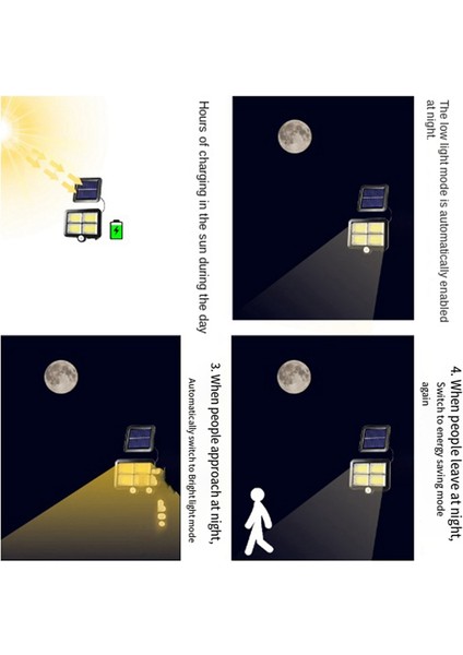 LED Güneş Enerjili Işık Açık Bahçe Dekorasyonu Güneş Enerjili 128COB Işık (Yurt Dışından) fiyatları