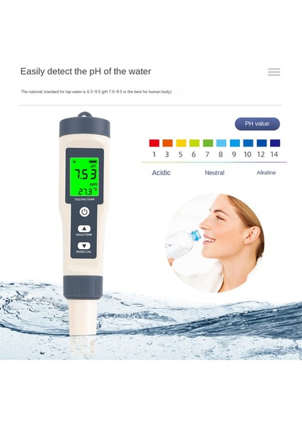 3'ü 1 Arada Su Kalitesi Test Kalemi Tdsphtemp Ph Ölçer Çok Parametreli (Yurt Dışından)