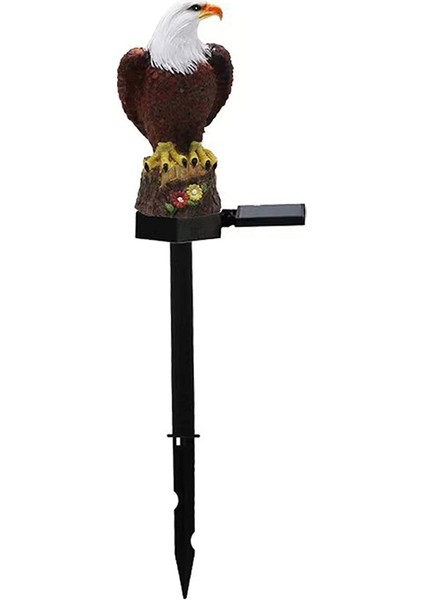 Güneş Enerjili Bahçe Lambası Reçine Kel Kartal Heykelciği Alacakaranlık Şafak Bahçe Lambası (Yurt Dışından)