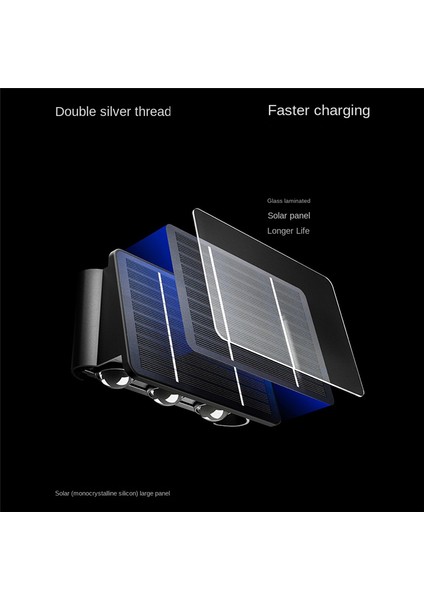 Solar Duvar Lambası Dış Aydınlatma Lambası Avlu Bahçe 4 Işık (Yurt Dışından) modelleri
