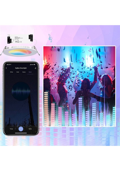 Zigbee Doodle Akıllı Ev LED Downlight Rgb Sıcak Soğuk Işık Uygulaması (Yurt Dışından) fiyatları