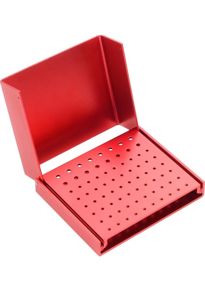 76 Delik Burs Tutucu Düzenleyici Sterilizatör Kutusu Otoklav Kutusu Kırmızı (Yurt Dışından)