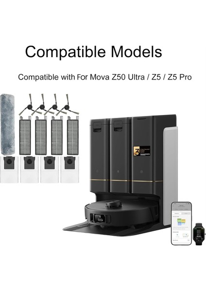 Mova Z50 Ultra / Z5 / Z5 Pro Ana Yan Fırça Hepa Filtresi Için (Yurt Dışından) modelleri