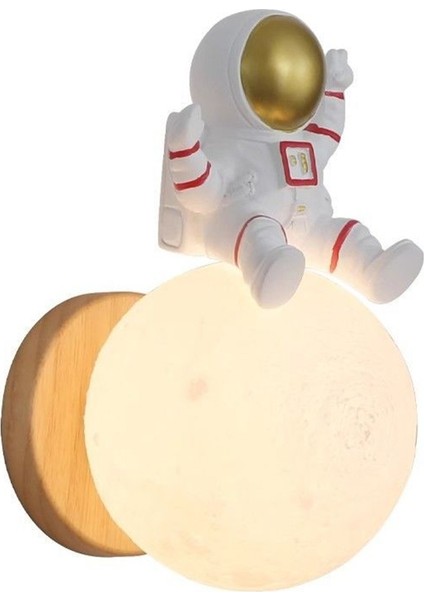 Astronot Duvar Lambası 3D Baskı Abajur LED Duvar Lambası C (Yurt Dışından)