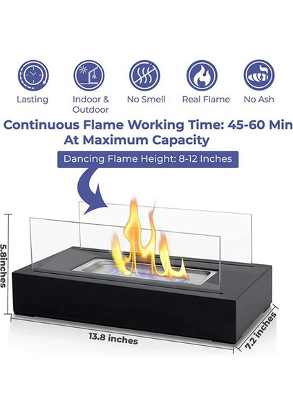 Alkol Şömine Işığı Dikdörtgen Paslanmaz Çelik Cam (Yurt Dışından) indirimleri
