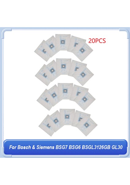 Bosch &amp; Siemens Için G Toz Torbası Bsg7 Bsg6 BSGL3126GB GL30 Enerji Vakum Süpürgeleri Paketi 20 (Yurt Dışından)
