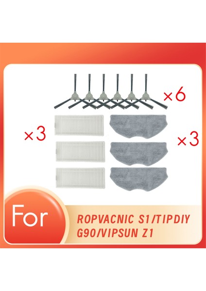 Filtreler Fırçalar Ropvacnic Için Paspas Pedleri Tipdiy Için G90 Için Vıpsun Z1 Için Betboyles V75S Vakum Eki (Yurt Dışından)