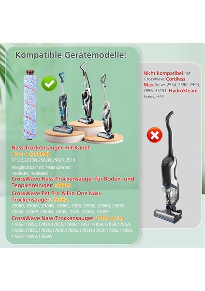 Bissell Crosswave Için Çok Yüzeyli Fırçalar 1868 + Filtreler 1866 (Yurt Dışından) modelleri