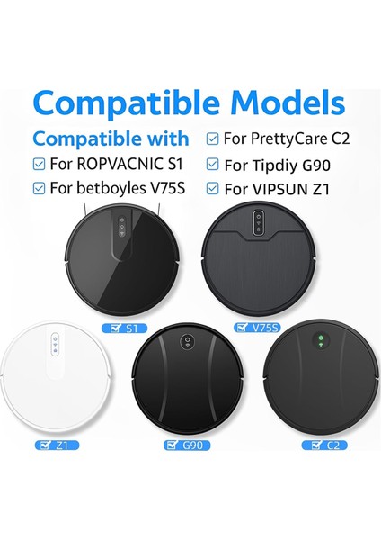 Filtreler Fırçalar Ropvacnic Için Paspas Pedleri Tipdiy Için G90 Için Vıpsun Z1 Için Betboyles V75S Robot Vakum Aksesuarı (Yurt Dışından) modelleri