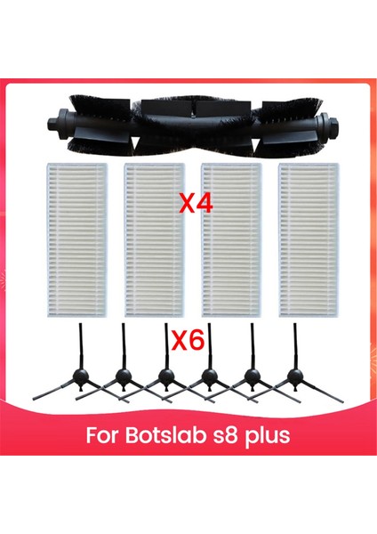 Botslab S8 Için Ana Silindir Yan Fırça Filtresi Artı Robotik Elektrikli Süpürge Yedek Parçaları (Yurt Dışından)