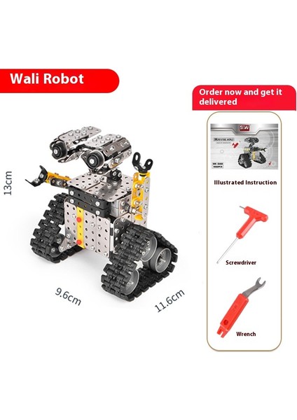 Bir Araya Getirilmesi Son Derece Zor Siyah Teknoloji Yapı Taşı Oyuncakları Elle Monte Edilmiş Robot Metal Model (Yurt Dışından)