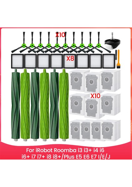 Roborock Için Aksesuar Kiti Q8 Max+/ Q5 Max+/ Q5PRO+ROBOT Vakum Süpürge Ana Yan Filtreler Paspas Padleri Toz Torbaları (Yurt Dışından)