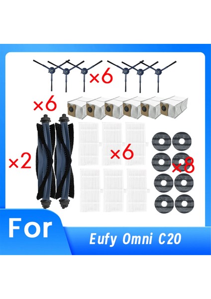 Roborock Qv 35A / Qr 798 Vakum Süpürücü Ana Yan Fırça Hepa Filtre Mop Bez Toz Torbası Için Aksesuar Kiti (Yurt Dışından)