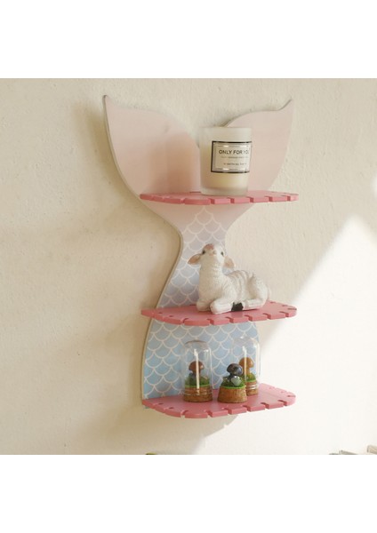 Renkli Balık Kuyruğu Tarzı Duvar Rafı Ev Yatak Odası Sevimli Moda Dekorasyon (Yurt Dışından)