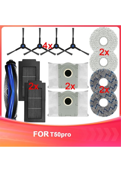 Ecovacs T50PRO Robot Vakum Süpürge Aksesuarları Vakum Süpürge Parçaları Vakum Süpürge Yedek Kiti (Yurt Dışından)