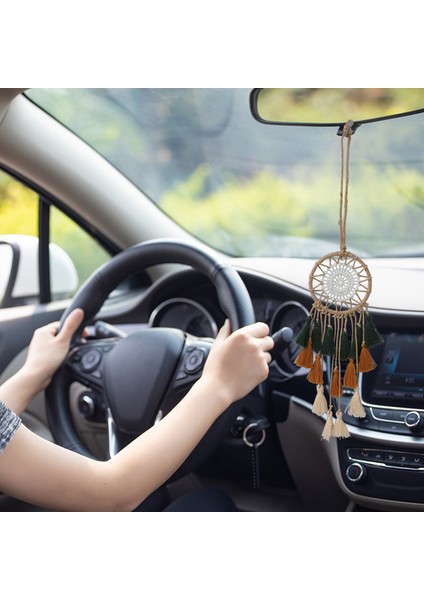 Bohem Üç Renkli Dreamcatcher Araba Asma Püskül Noel Asma Ev Charms (Yurt Dışından) fiyatları