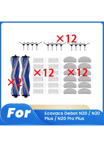 Ecovacs Için 38 Pcs Debot N20 / N20 Plus / N20 Pro Plus Supping Robot Aksesuarları Temizleyici Parçalar Değiştirme (Yurt Dışından) modelleri