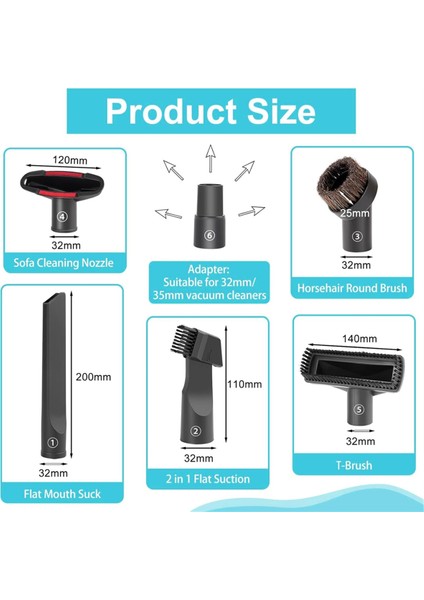 Elektrikli Süpürge Aksesuarları, Elektrikli Süpürge Fırçası ve Nozul Seti (Yurt Dışından) fiyatları