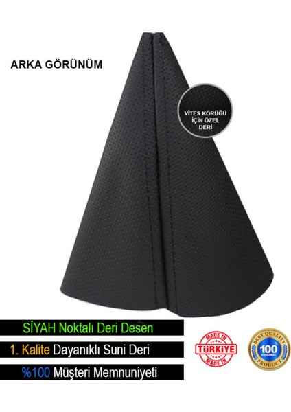 Proton Savvy (2005-2012) Uyumlu Siyah Nokta Desenli Deri Spor Dikiş Vites Körüğü fiyatları