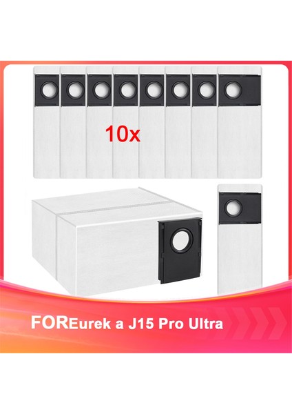 Eureka J15 Pro Ultra Robot Vakum Süpürge, 3l Büyük Kapasiteli Tek Kullanımlık Torba, Yedek Çanta Için 10 Parçalı Toz Torbaları (Yurt Dışından)