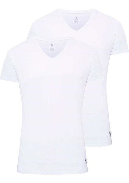 Lisanslı %47 Pamuk %47 Modal Erkek Kısa Kol V Yaka Atlet / Beyaz fırsatları