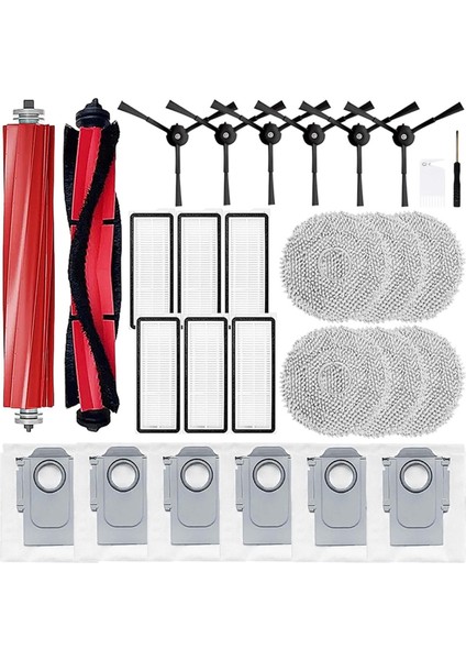 Roborock Qrevo Için Yedek Parçalar Maxv/qrevo S/qrevo Pro Robot Vakum Süpürge Ana Yan Fırça Filtresi Papa Toz Çanta (Yurt Dışından)