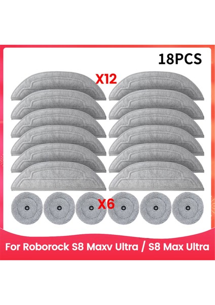Roborock Için Paspas Pedleri S8 Maxv Ultra / S8 Max Ultra Robot Elektrikli Süpürge Yedek Parçalar Bez Küçük Paspas Bezleri Aksesuarlar (Yurt Dışından)