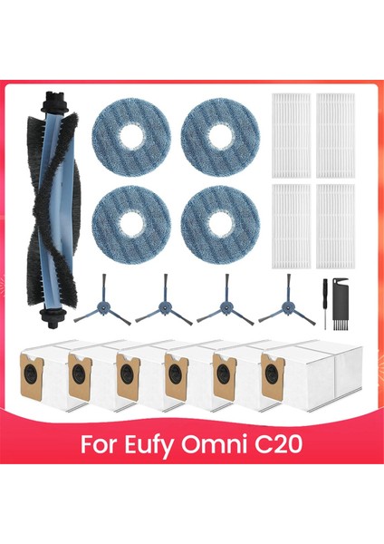 Eufy Omni C20 Robot Vakum Yedek Parçalar Için Aksesuarlar Ana Yan Fırça Hepa Filtre Mop Bez Toz Torbası (Yurt Dışından)