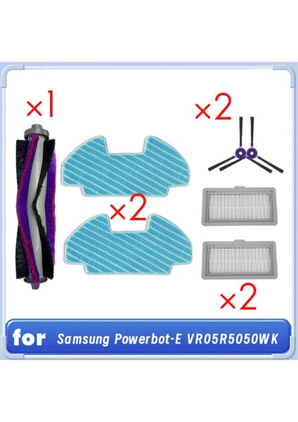 Samsung Powerbot-E Için 7 Pcs VR05R5050WK Kendi Kendini Boşaltma Robot Vakum Silindir Yan Fırçası Hepa Filtre Mop Pad (Yurt Dışından)