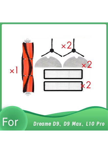 D9, D9 Max, L10 Pro Robot Süpürge Silindiri Yan Fırça Hepa Filtre Paspas Pedi Ultra Aksesuarları Için 7 Adet (Yurt Dışından)
