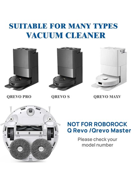 Roborock Qrevo S/qrevo Plus/qrevo Pro/qrevo Maxv Robot Vakum Süpürge Parçaları Için Aksesuar Yedek Kiti (Yurt Dışından) modelleri