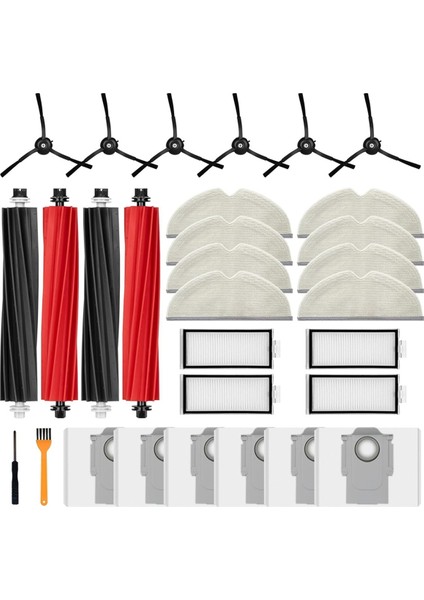 Q5 Pro/q5 Pro+,q8 Max/q8 Max+ Elektrikli Süpürge Aksesuarları Ana Yan Fırça Hepa Filtre Paspas Bezi Toz Torbaları (Yurt Dışından)