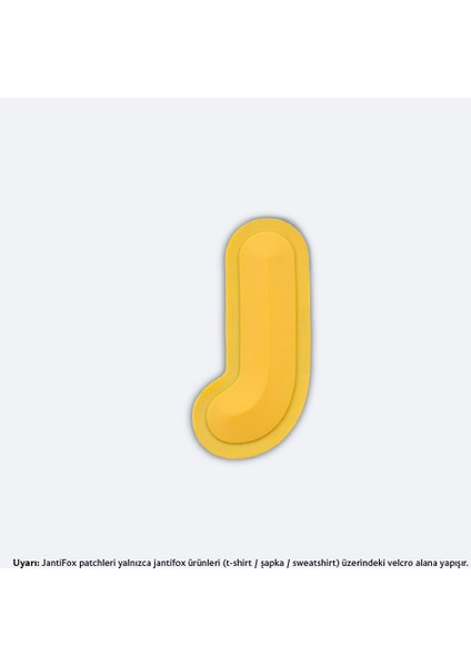 J Harfi Sarı Boyutlu Cırtlı Yama-Patch Sticker