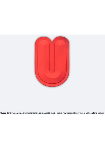 U Harfi Kırmızı Boyutlu Cırtlı Yama-Patch Sticker