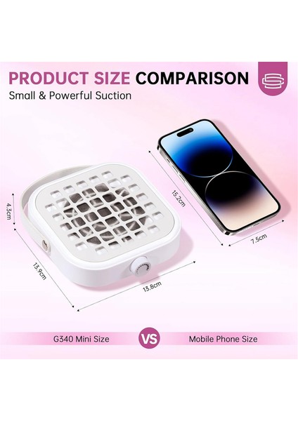 Tırnak Tozu Toplayıcı Mini C Tip Toz Toplayıcı Fan Güçlü Vakum Süpürge Manikür Pedikür Aracı (Yurt Dışından)