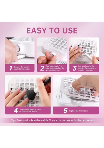 Tırnak Tozu Toplayıcı Mini C Tip Toz Toplayıcı Fan Güçlü Vakum Süpürge Manikür Pedikür Aracı (Yurt Dışından) indirimleri
