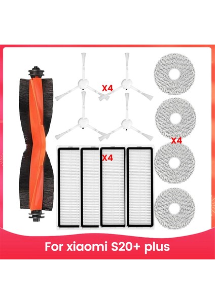 Xiaomi S20+ Plus Aksesuarlar Için Vakum Süpürge Yedek Parçaları Ana Yan Fırça Hepa Filtre Mop Pedler Aksesuarlar Kitleri (Yurt Dışından)