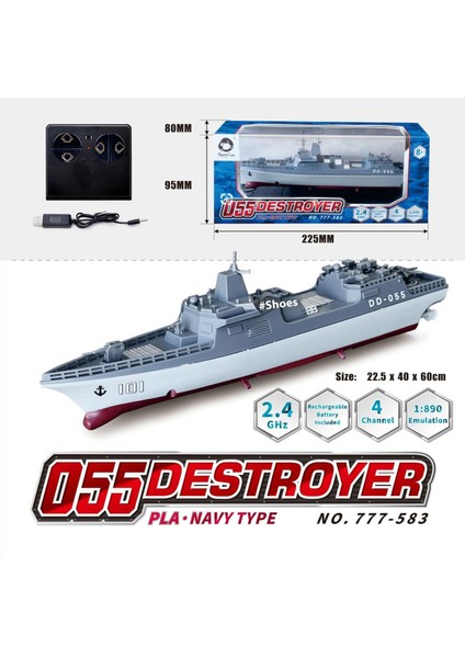 2.4g 4 Yönlü Rc Destroyer Rc Tekne Ebeveyn-Çocuk Interaktif Oyuncaklar (Yurt Dışından)