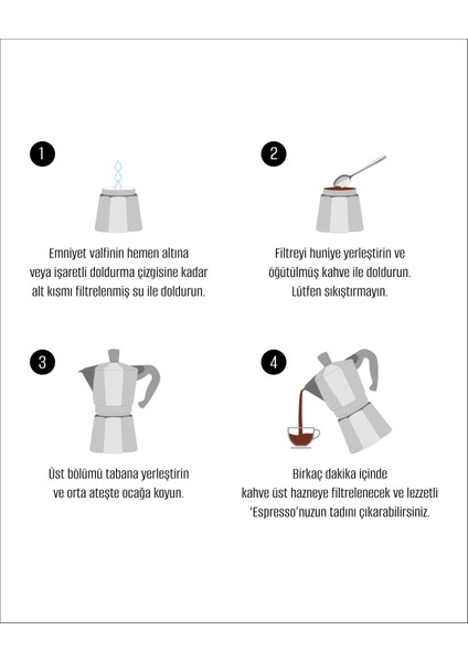 Carla Moka Pot - Siyah - 450 ml