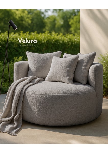 Miz Berjer & Puf & Armut & Tekli Koltuk & Dinlenme Koltuğu - Latte