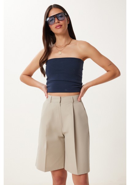 Cepli Bermuda Dokuma Şort LFK0015 Bej