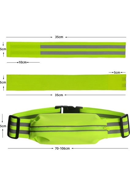 Kadın Erkek Koşu Çantası Ayarlanabilir Yansıtıcı Bel Çantası Paketi 1 Kemer + 2 Kol Bandı (Yurt Dışından) fiyatları