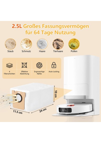 Xiaomi X20+ /X10 Için Aksesuar Seti+ Robot Vakum Süpürge, Yedek Ana Fırça Mop Pad Toz Torbaları Yan Fırça Filtreleri (Yurt Dışından) fiyatları