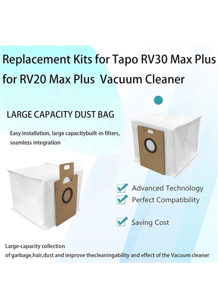 Topo RV30 Max Plus / RV20 Max Plus Vakum Süpürge, Yedek Aksesuarlar Için Yedek Toz Torbaları (Yurt Dışından) fiyatları