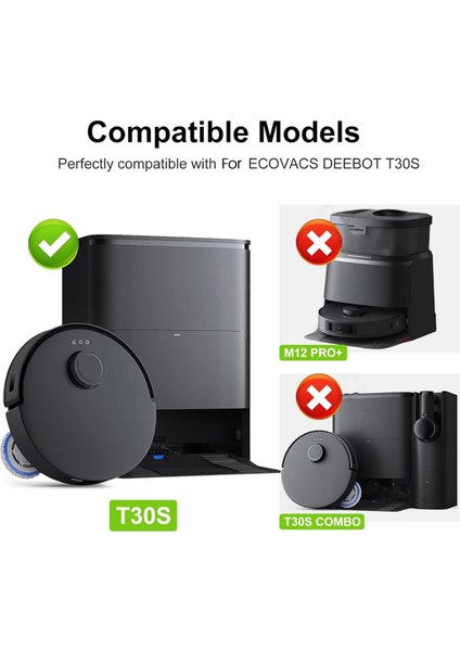 T30S Vakum Aksesuarlar Kiti Ecovacs Deebot T30S Combo Robot Vakum Yedek Parçaları Fırça Filtreleri (Yurt Dışından) fırsatları