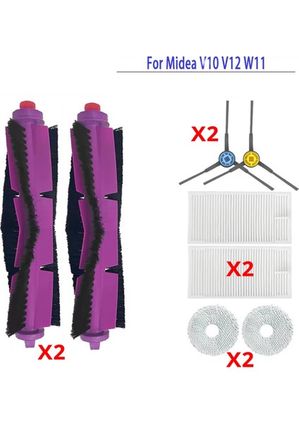 Mıdea V10 V12 Robot Vakum Temizleyici Eureka J12 Ultra Ana Yan Fırça Hepa Filtre Toz Çantası Rag Aksesuarları Parçalar (Yurt Dışından)